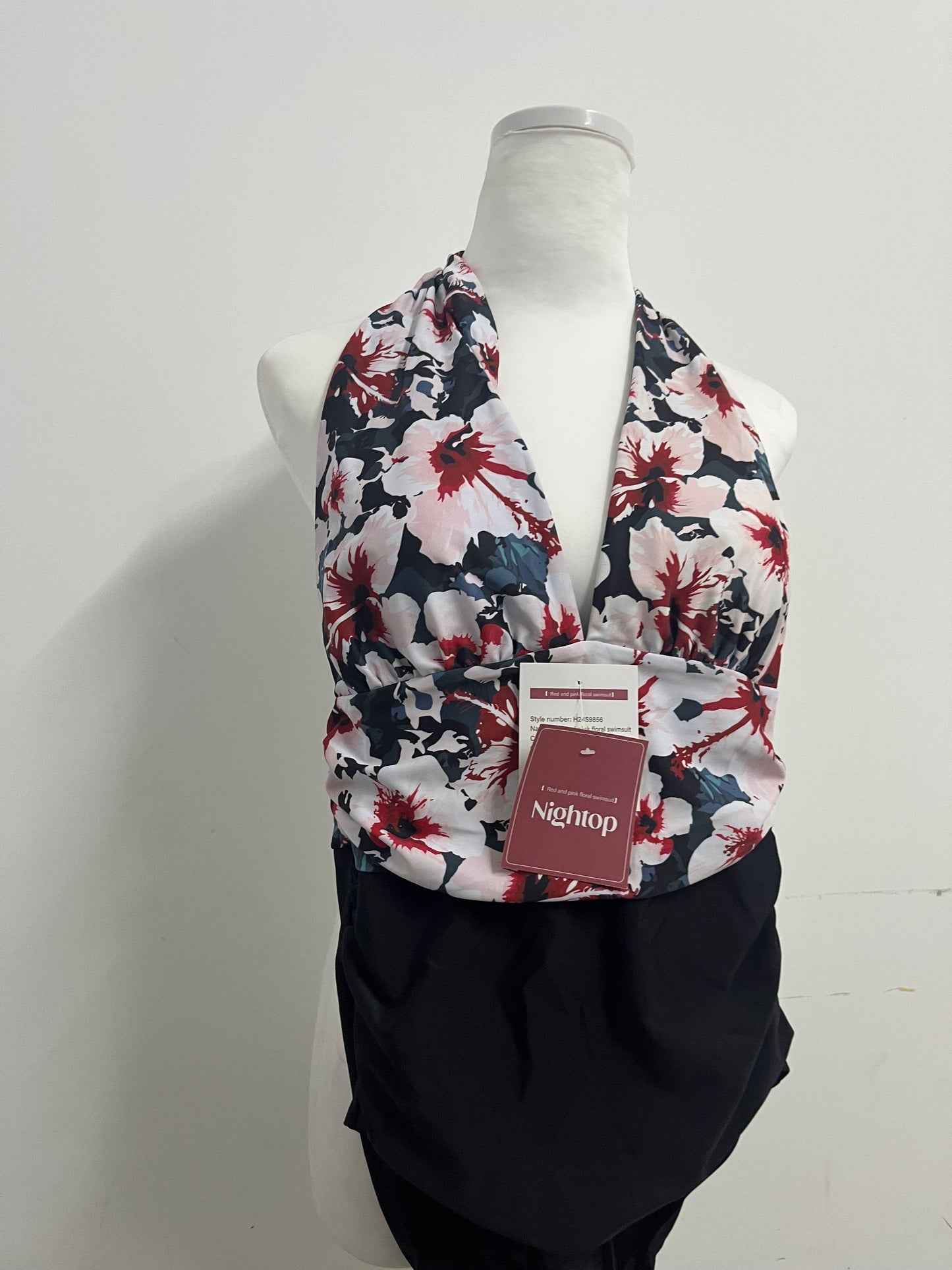 Nightop Women's Halter One-Piece Swimsuit - Romantic Floral Meets Elegance & Sexiness