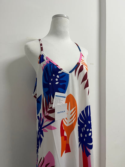 NkFOLK Womens Summer Boho Floral Printed Spaghetti Strap Maxi Dresses Casual V-Neck Sleeveless Beach Sundress