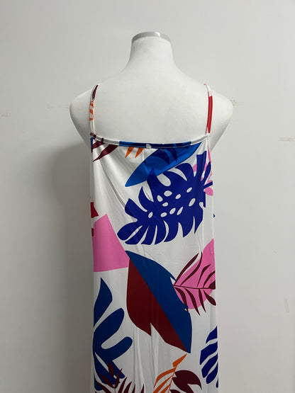 NkFOLK Womens Summer Boho Floral Printed Spaghetti Strap Maxi Dresses Casual V-Neck Sleeveless Beach Sundress