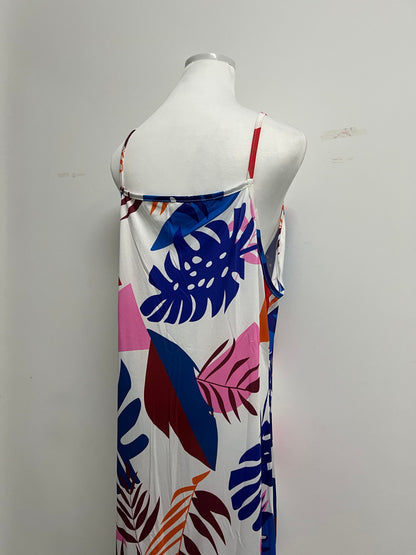 NkFOLK Womens Summer Boho Floral Printed Spaghetti Strap Maxi Dresses Casual V-Neck Sleeveless Beach Sundress