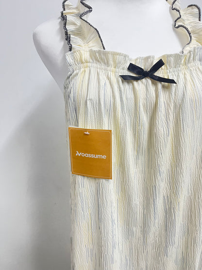【Noassume Cream Textured Camisole Dress】—— Delicate & Comfortable Loungewear/ Casual Dress