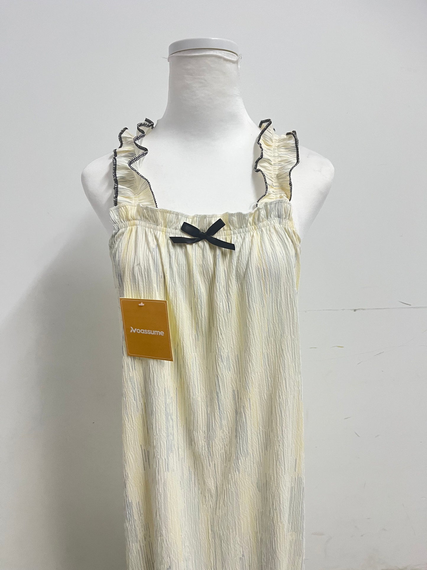 【Noassume Cream Textured Camisole Dress】—— Delicate & Comfortable Loungewear/ Casual Dress