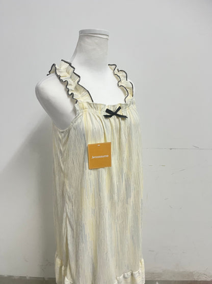 【Noassume Cream Textured Camisole Dress】—— Delicate & Comfortable Loungewear/ Casual Dress