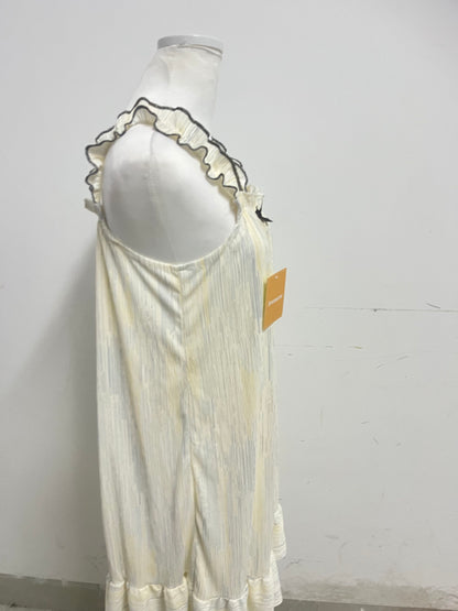 【Noassume Cream Textured Camisole Dress】—— Delicate & Comfortable Loungewear/ Casual Dress