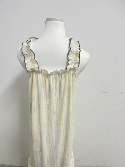 【Noassume Cream Textured Camisole Dress】—— Delicate & Comfortable Loungewear/ Casual Dress