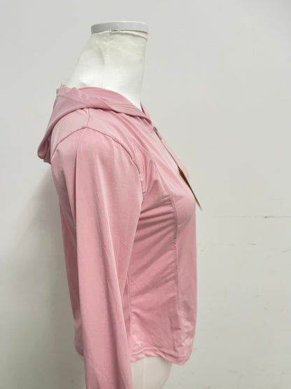 【Noassume Soft Pink Hooded Athletic Jacket】—— Comfortable & Stylish Activewear Top