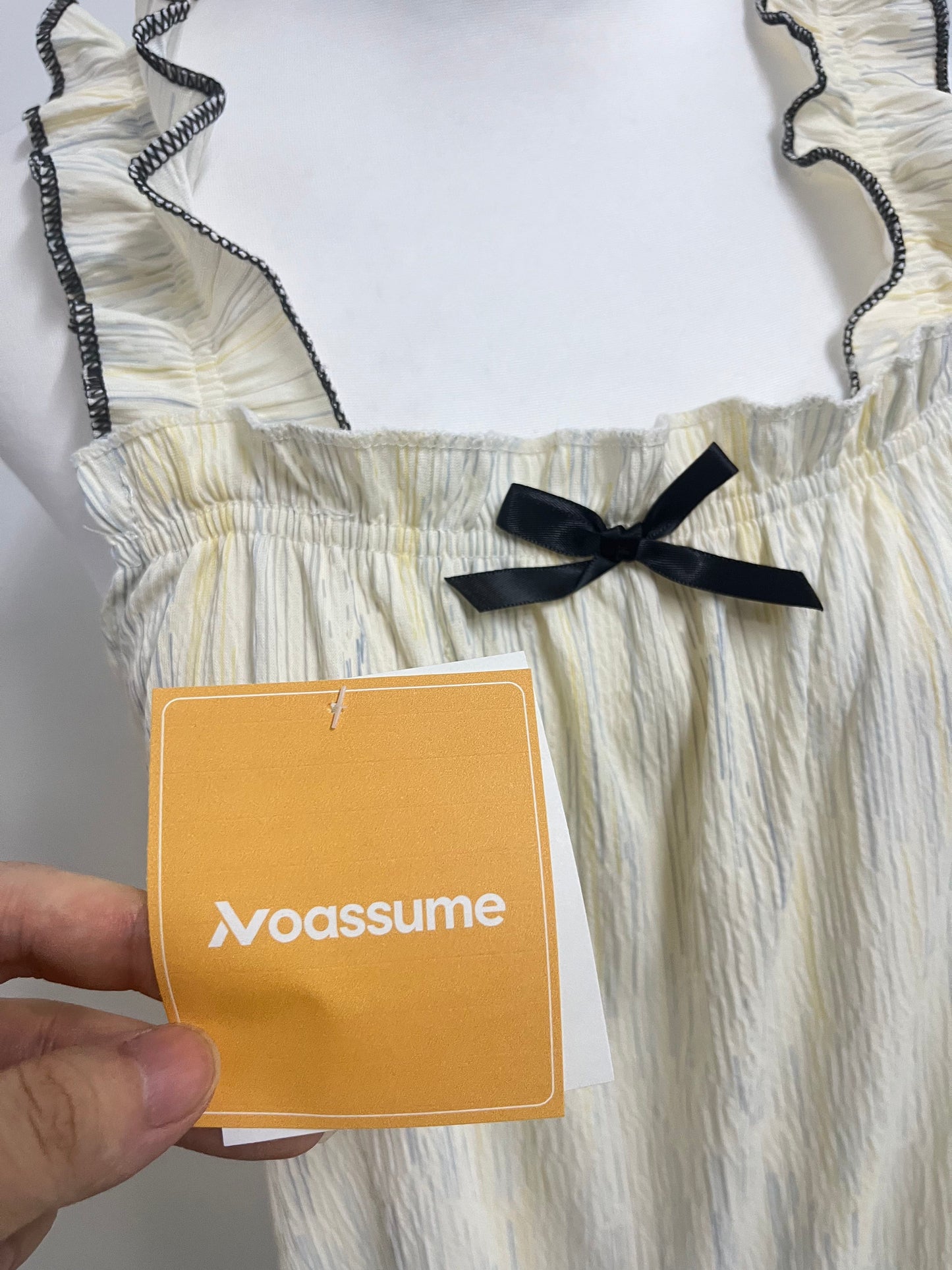 【Noassume Cream Textured Camisole Dress】—— Delicate & Comfortable Loungewear/ Casual Dress
