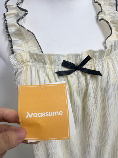 【Noassume Cream Textured Camisole Dress】—— Delicate & Comfortable Loungewear/ Casual Dress