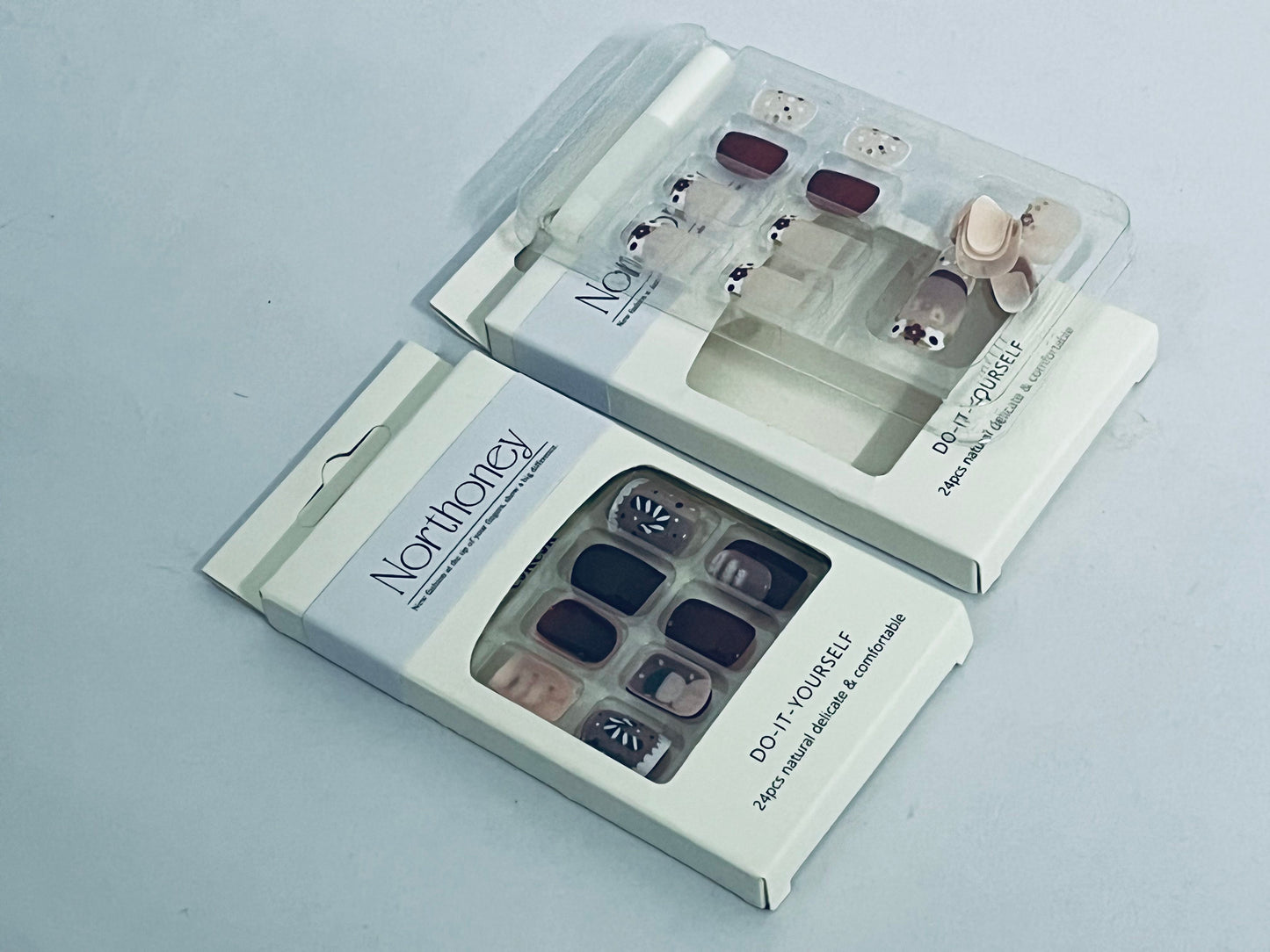 Northoney Press On Nails Reusable Stick On Fake Nails with Glue | Salon Quality