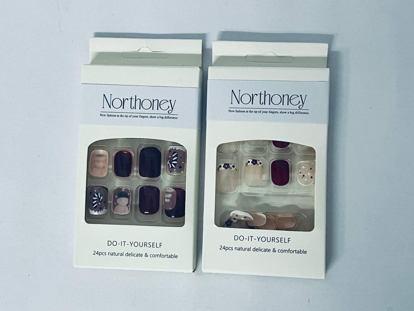 Northoney Press On Nails Reusable Stick On Fake Nails with Glue | Salon Quality