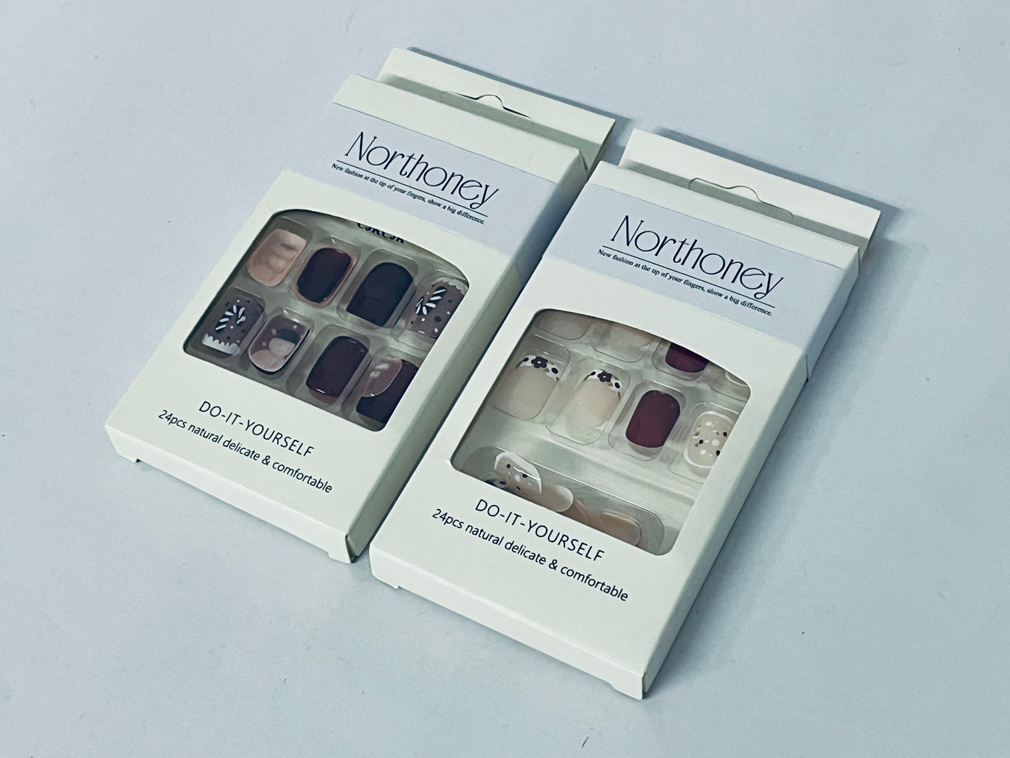 Northoney Press On Nails Reusable Stick On Fake Nails with Glue | Salon Quality