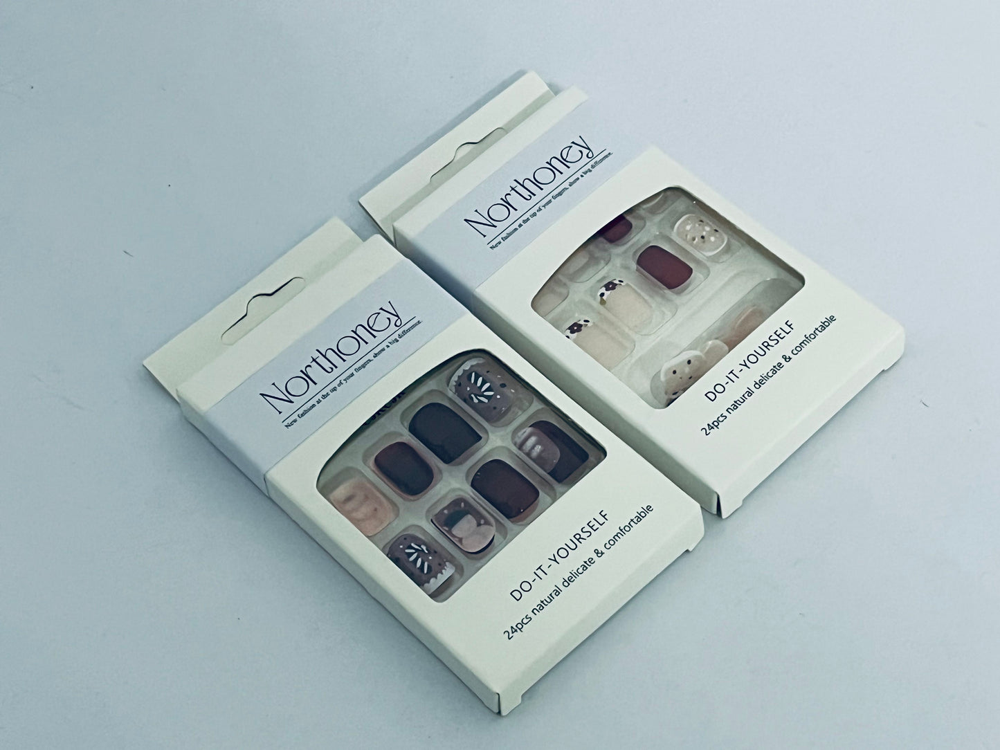 Northoney Press On Nails Reusable Stick On Fake Nails with Glue | Salon Quality
