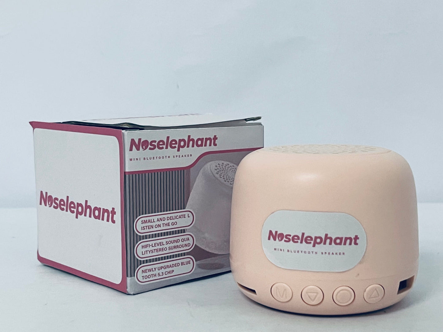 Noselephant Portable Bluetooth Speakers with Strap Easy to Carry, Wireless IPX5 Waterproof Mini Speaker with Loud Stereo Sound, 20 Hours Playtime, Rechargeable Battery, Built-in Microphone, Pink