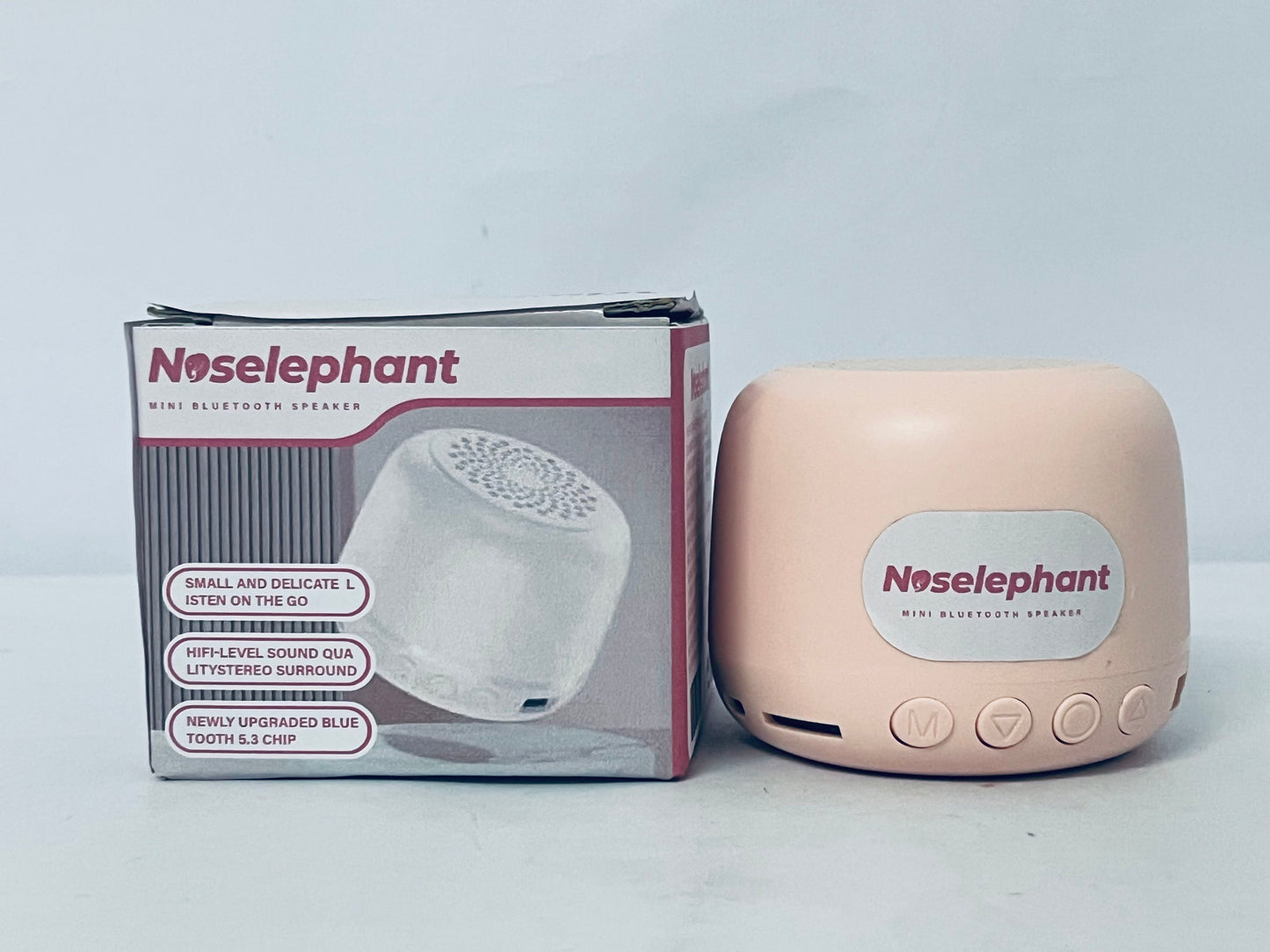 Noselephant Portable Bluetooth Speakers with Strap Easy to Carry, Wireless IPX5 Waterproof Mini Speaker with Loud Stereo Sound, 20 Hours Playtime, Rechargeable Battery, Built-in Microphone, Pink