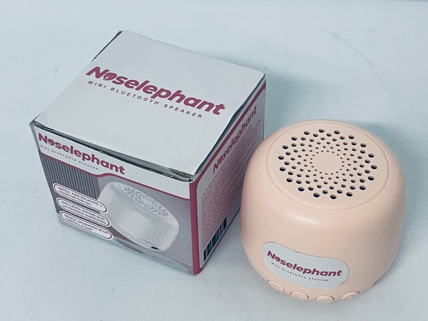 Noselephant Portable Bluetooth Speakers with Strap Easy to Carry, Wireless IPX5 Waterproof Mini Speaker with Loud Stereo Sound, 20 Hours Playtime, Rechargeable Battery, Built-in Microphone, Pink