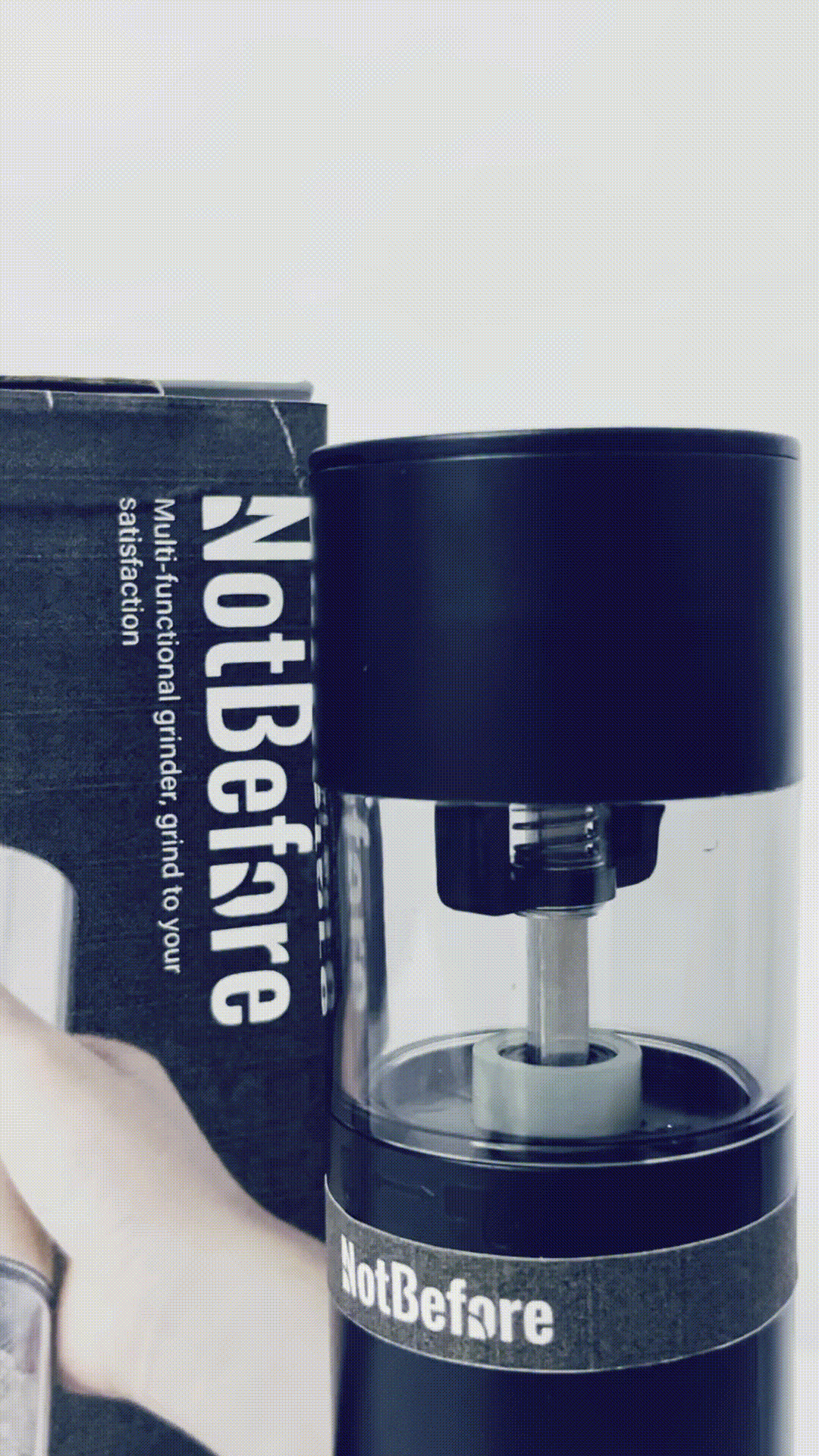 NotBefore Electric Coffee Grinder, Spice Grinder, One Touch Coffee Mill for Beans, Spices and More, with Clean Brush Black