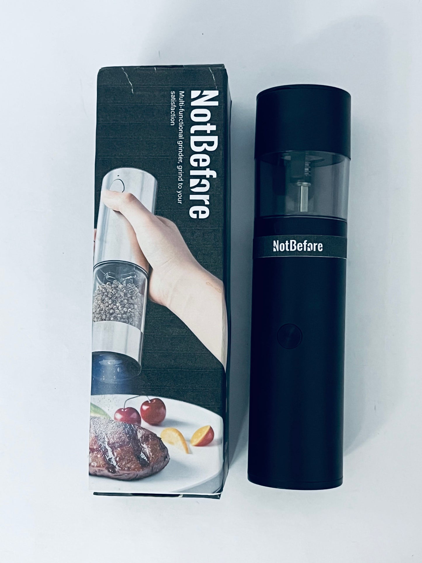 NotBefore Electric Coffee Grinder, Spice Grinder, One Touch Coffee Mill for Beans, Spices and More, with Clean Brush Black
