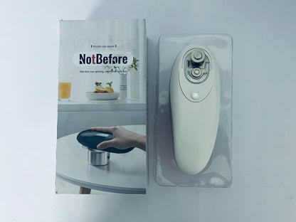 NotBefore Auto Electric Can Opener: Open Your Cans with A Simple Press of Button - Automatic, Hands Free, Smooth Edge, Battery Operated, (Red)