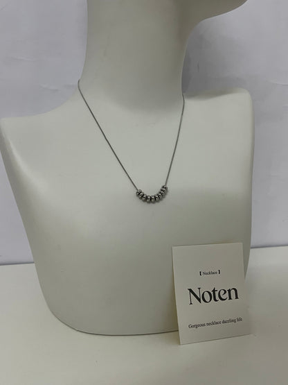 [Noten Necklaces [jewellery]]-Dainty Beaded Silver Necklace - Minimalist Versatile Everyday Collarbone Chain
