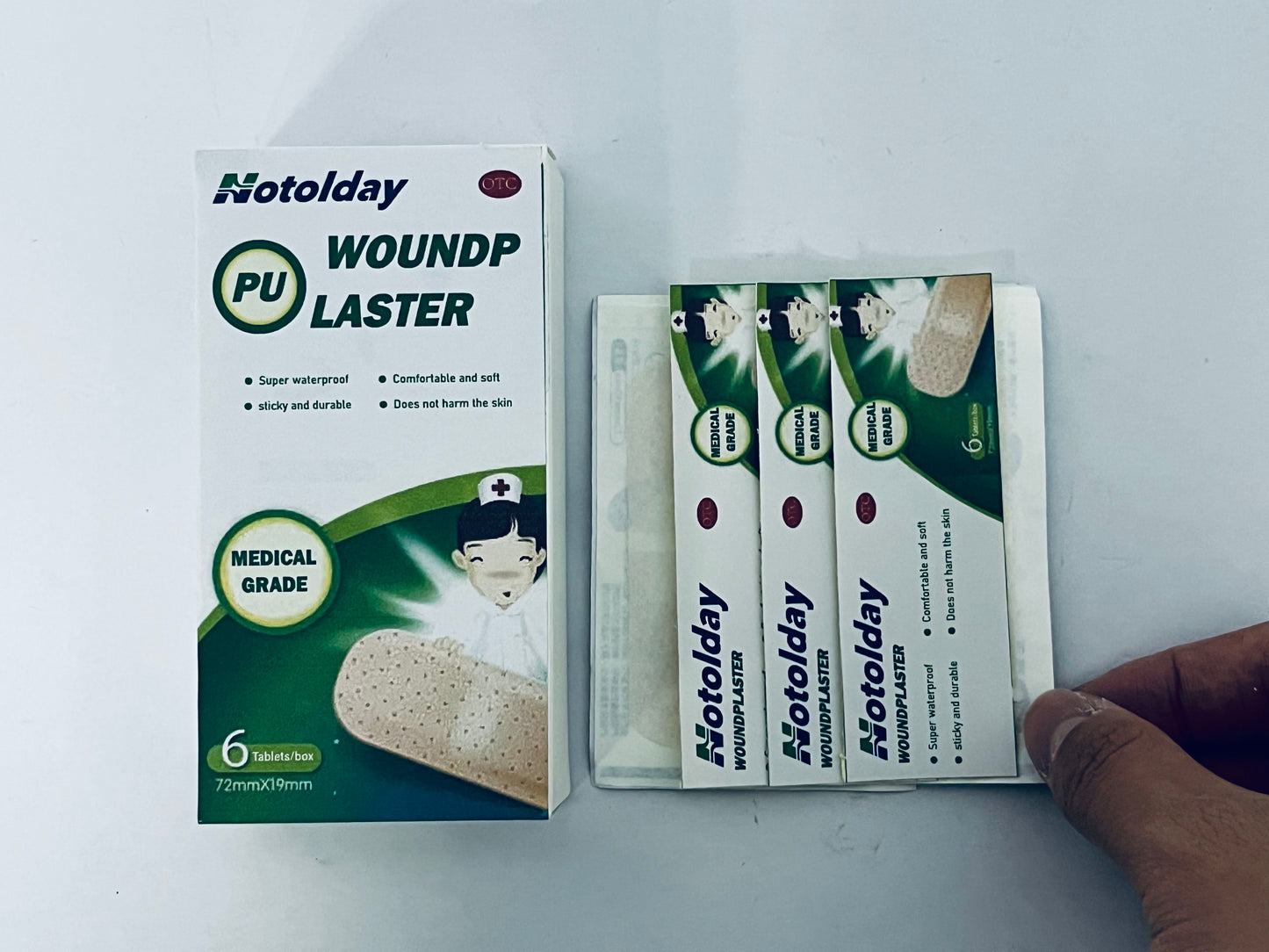 Notolday Adhesive Bandages, 6 Count Box, PE Waterproof, Breathable