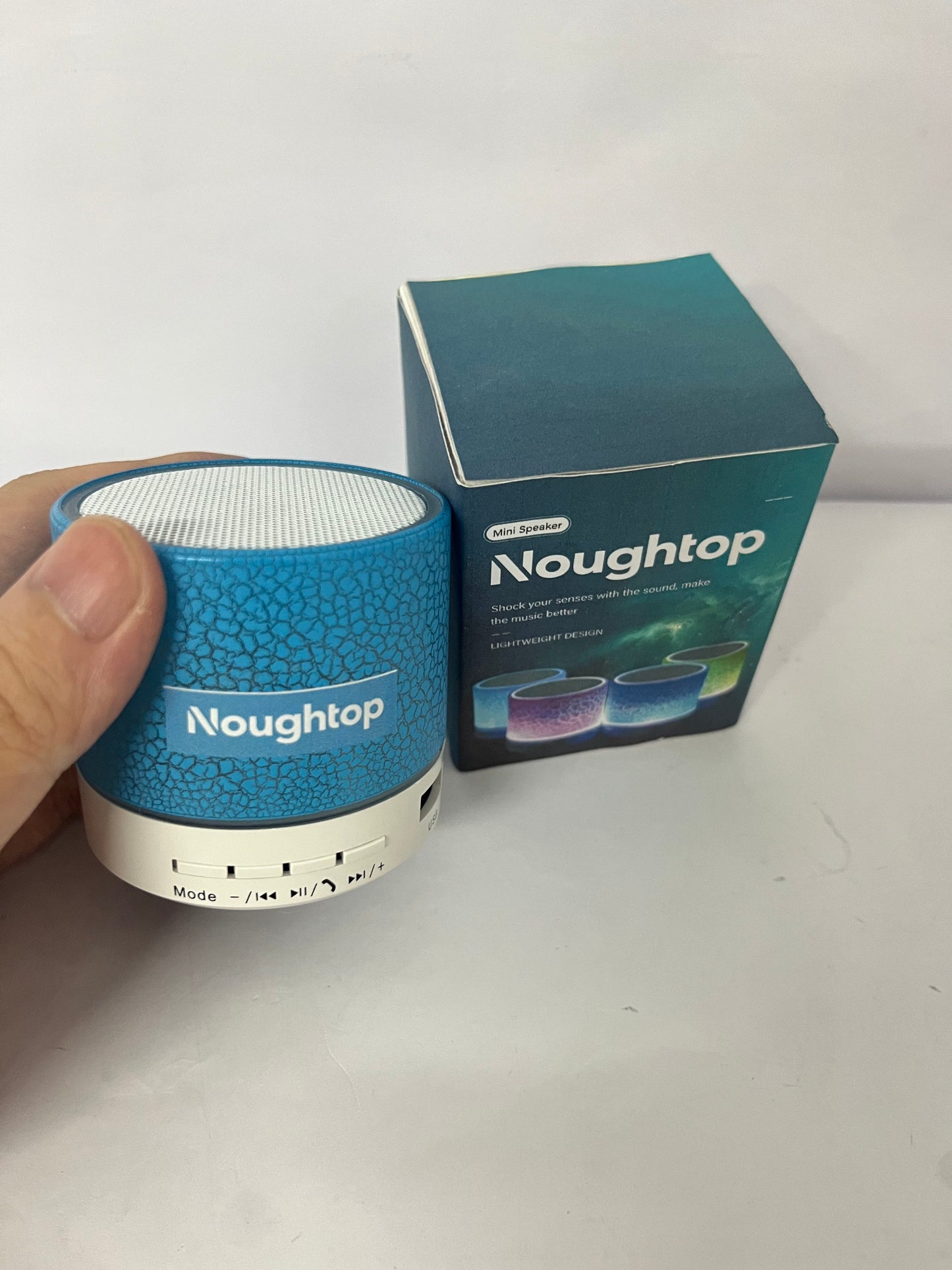 Noughtop Portable Mini Speaker, Super Bass Stereo Rechargeable Speaker with LED Lights