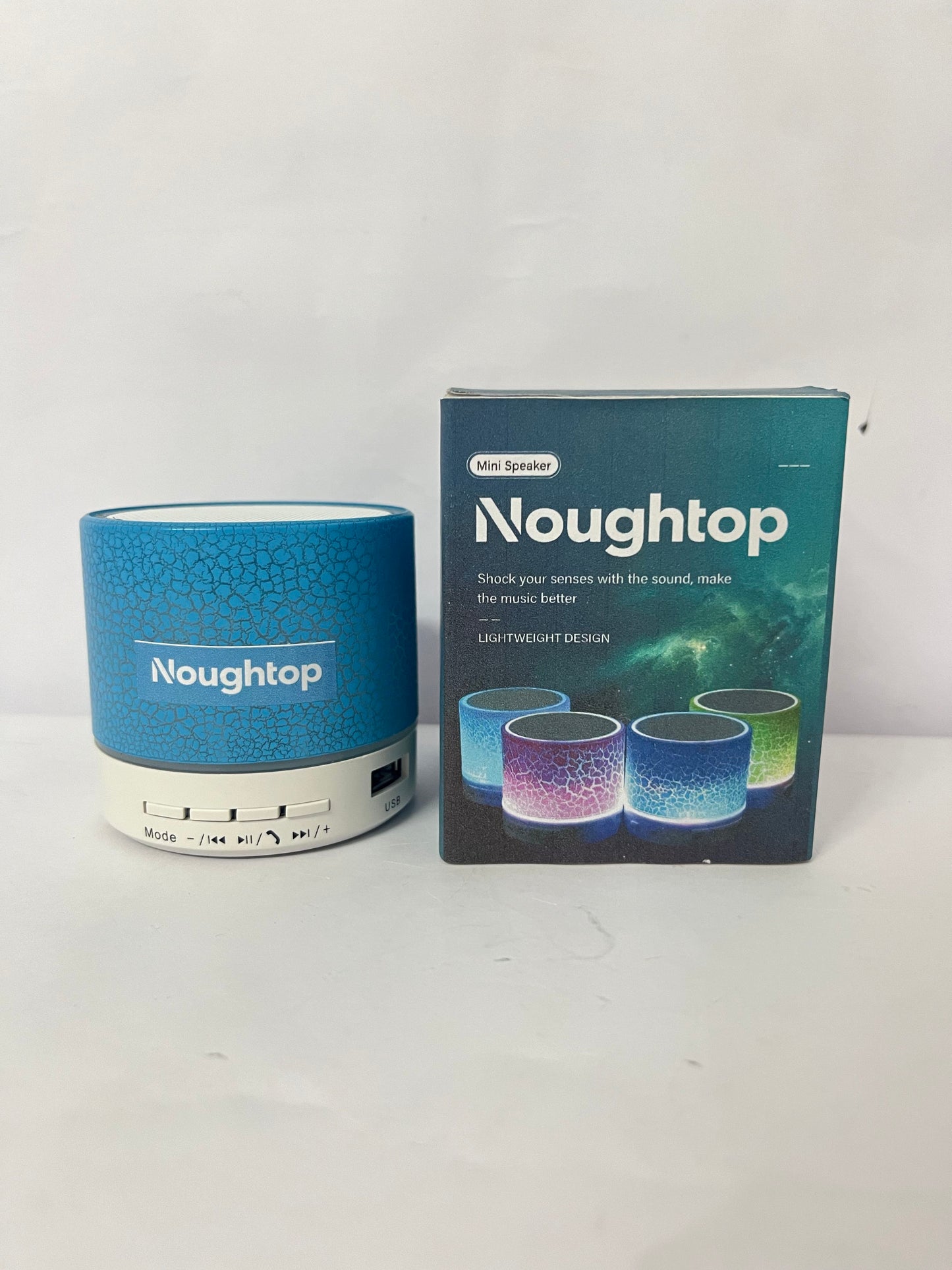 Noughtop Portable Mini Speaker, Super Bass Stereo Rechargeable Speaker with LED Lights