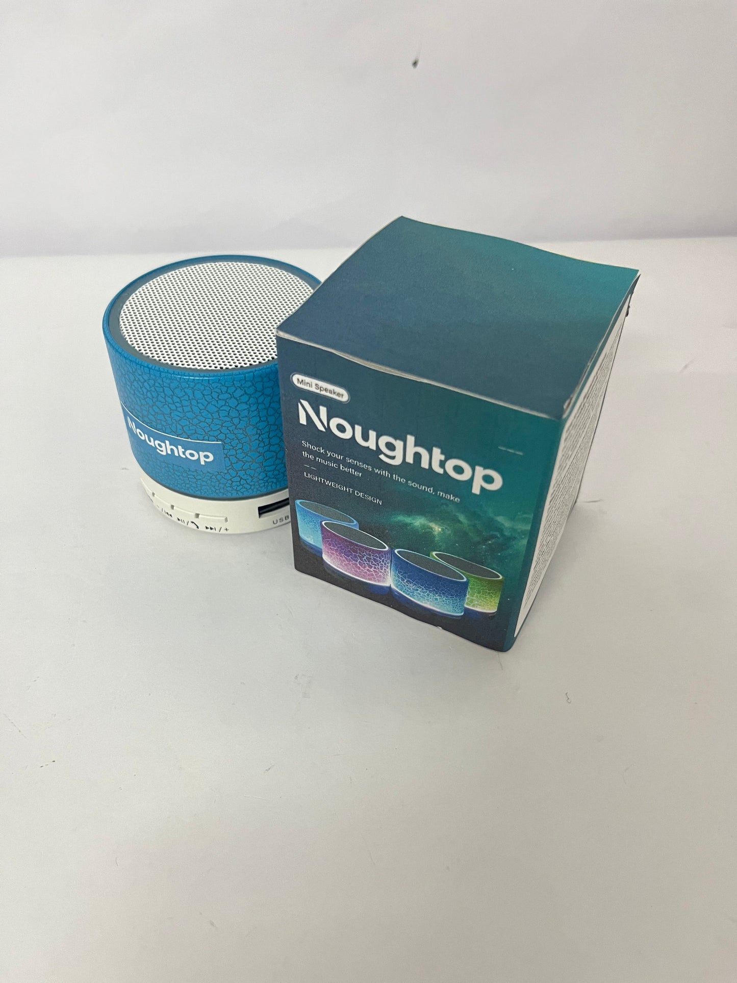 Noughtop Portable Mini Speaker, Super Bass Stereo Rechargeable Speaker with LED Lights