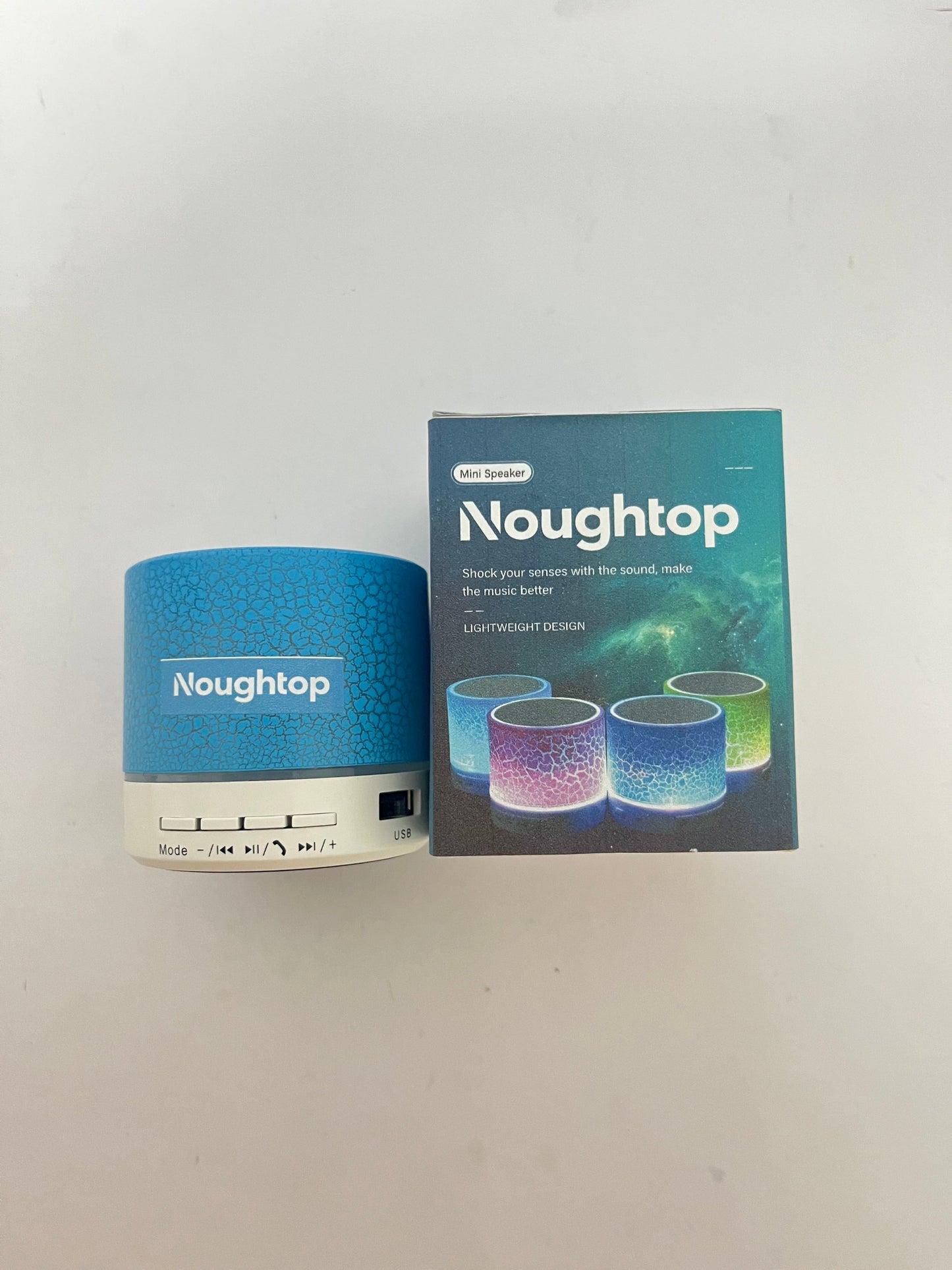 Noughtop Portable Mini Speaker, Super Bass Stereo Rechargeable Speaker with LED Lights