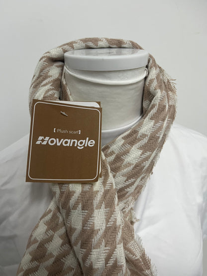 Novangle Houndstooth Plush Scarf Retro Texture Warm & Versatile An Elegant Plus for Autumn and Winter Styling