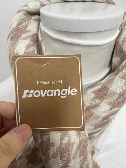 Novangle Houndstooth Plush Scarf Retro Texture Warm & Versatile An Elegant Plus for Autumn and Winter Styling