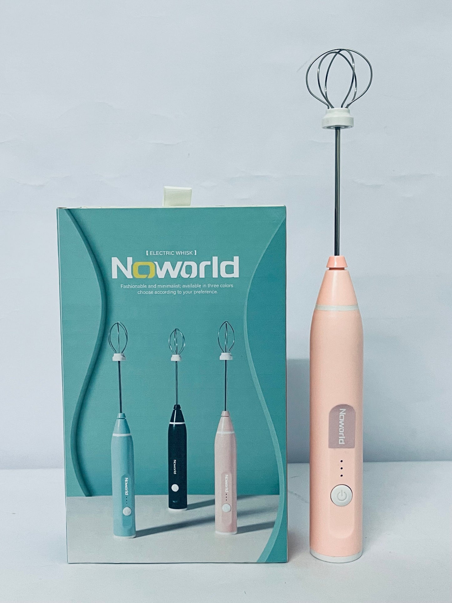 Noworld Mini Mixer Handheld,Cordless Electric Beater Whisk for Egg, Milk, Coffee and Baby Food,Strong Three Speed Adjustable