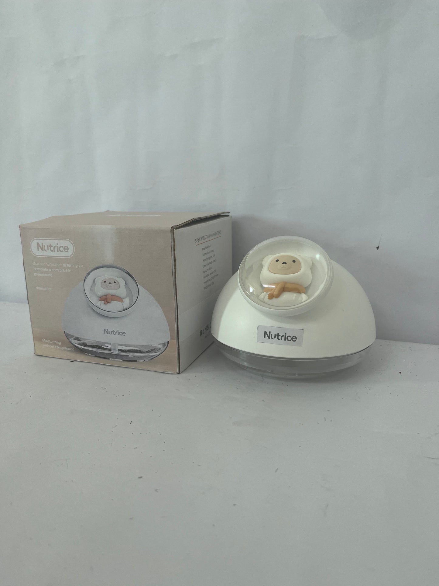Nutrice Humidifiers for Bedroom, 3L Top Fill 30H & 26dB Quiet Runtime for Large Room, Cool Mist Ultrasonic Humidifier with Humidity Sensor, Night Light for Home, Baby, Nursery, Plants, 360° Nozzle, White