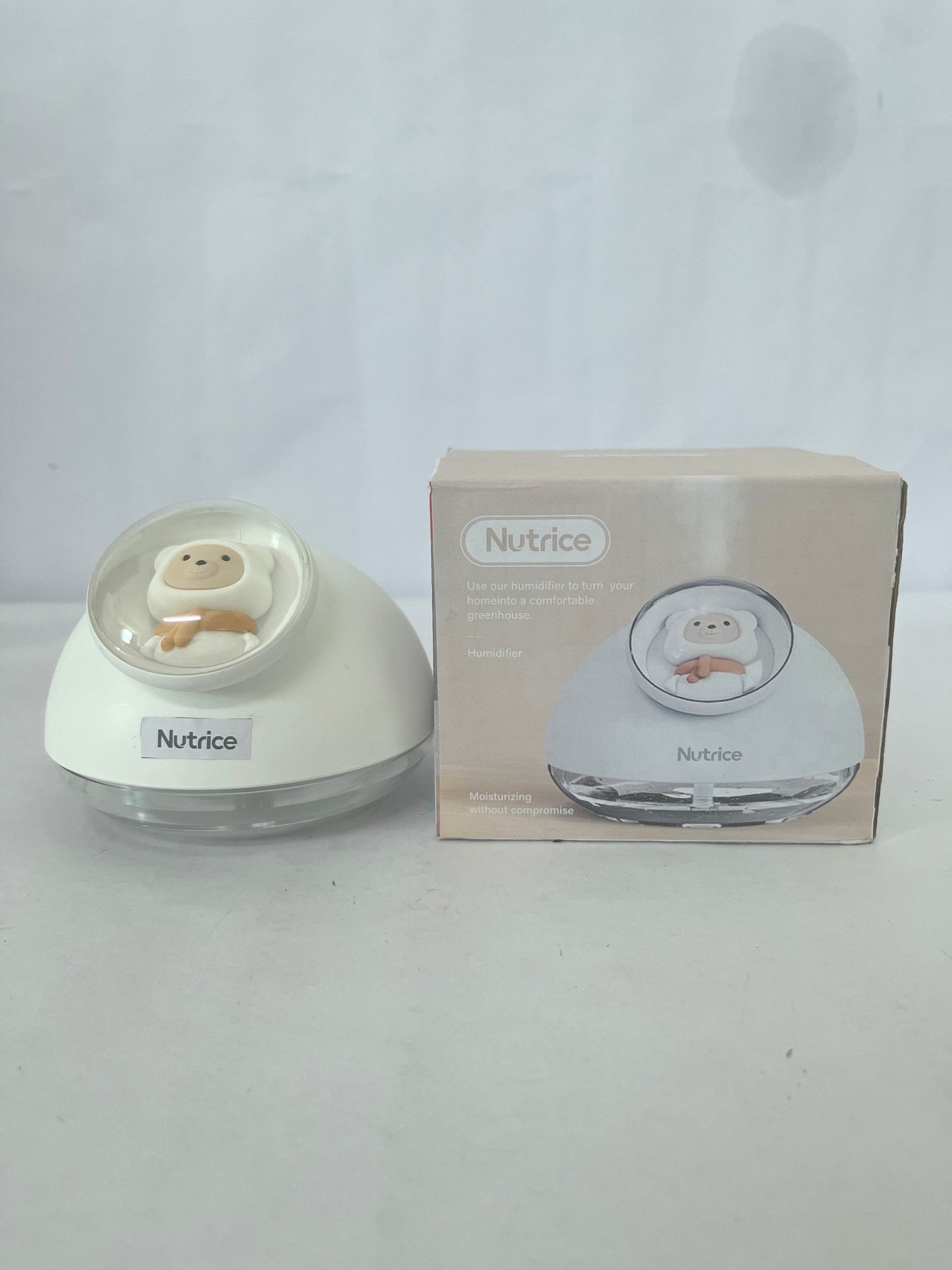 Nutrice Humidifiers for Bedroom, 3L Top Fill 30H & 26dB Quiet Runtime for Large Room, Cool Mist Ultrasonic Humidifier with Humidity Sensor, Night Light for Home, Baby, Nursery, Plants, 360° Nozzle, White