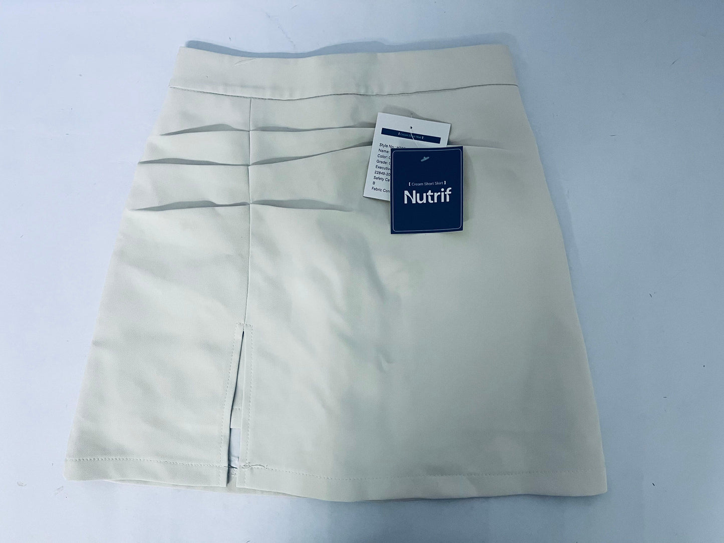 Nutrif Women's High-Waist Pleated Side-Slit Mini Skirt, Casual & Office Versatile A-Line Skirt