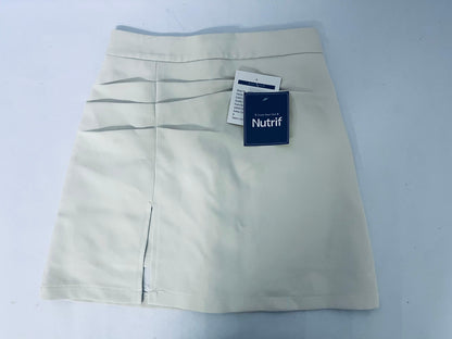 Nutrif Women's High-Waist Pleated Side-Slit Mini Skirt, Casual & Office Versatile A-Line Skirt