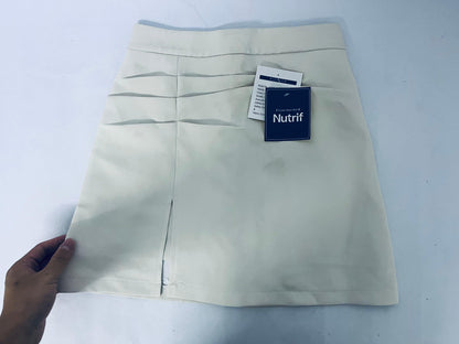 Nutrif Women's High-Waist Pleated Side-Slit Mini Skirt, Casual & Office Versatile A-Line Skirt