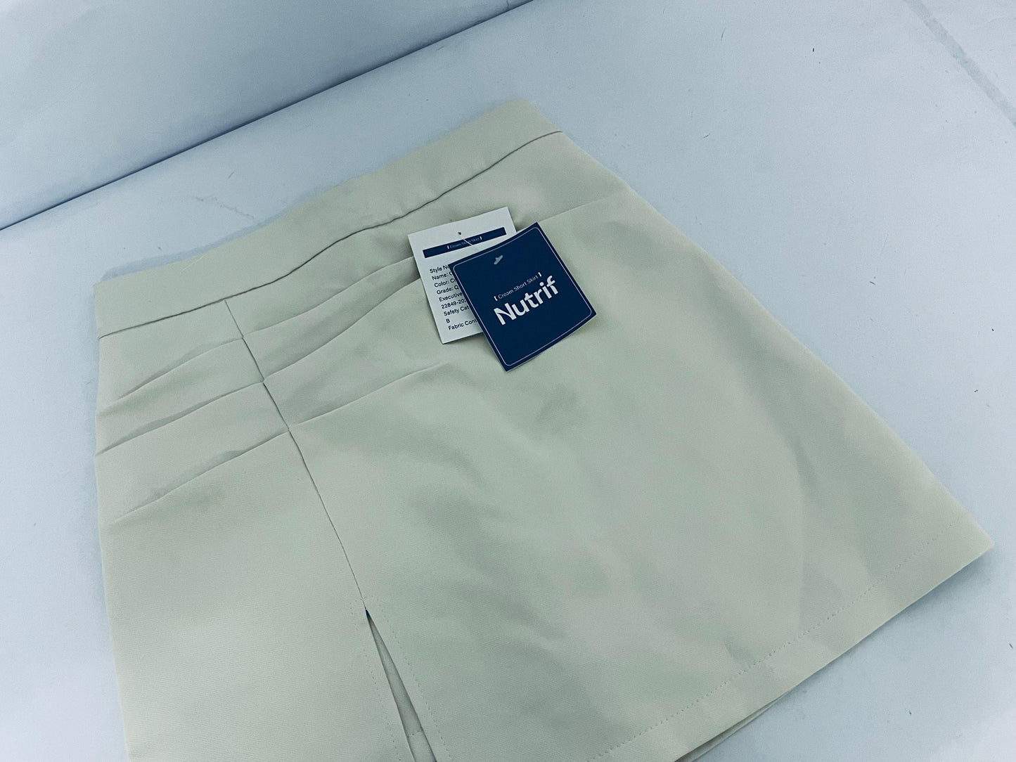 Nutrif Women's High-Waist Pleated Side-Slit Mini Skirt, Casual & Office Versatile A-Line Skirt