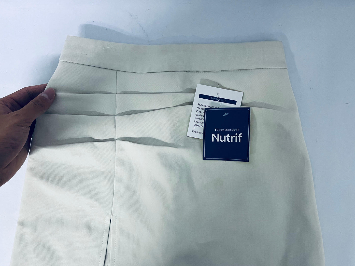 Nutrif Women's High-Waist Pleated Side-Slit Mini Skirt, Casual & Office Versatile A-Line Skirt