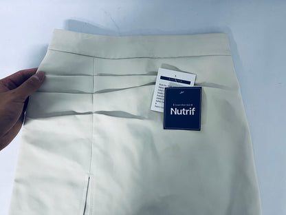 Nutrif Women's High-Waist Pleated Side-Slit Mini Skirt, Casual & Office Versatile A-Line Skirt