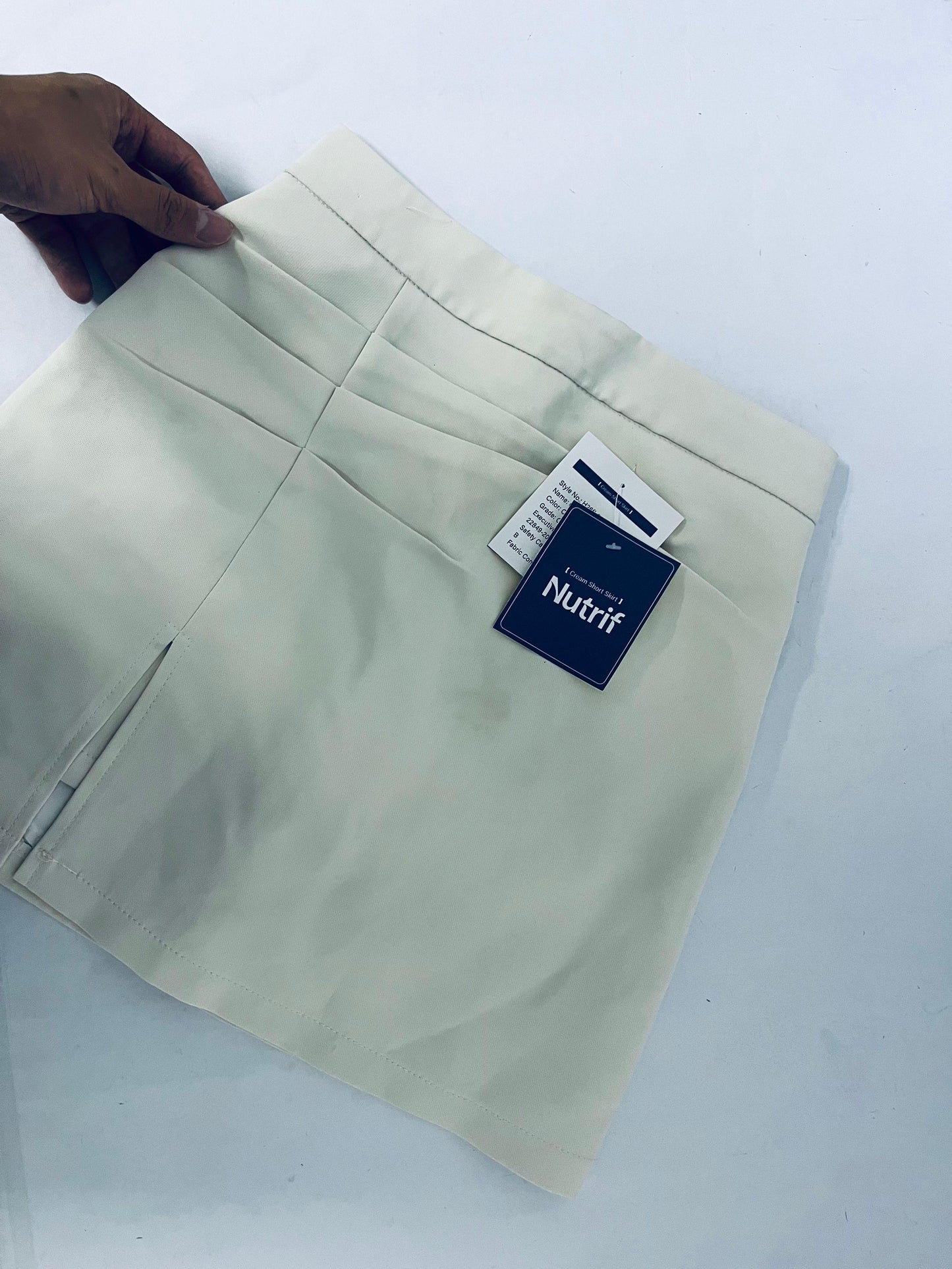 Nutrif Women's High-Waist Pleated Side-Slit Mini Skirt, Casual & Office Versatile A-Line Skirt