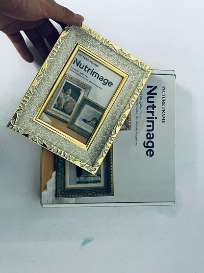 Nutrimage Picture Frame Glitter, Gold Bling 5 by 7 Photo Frames with HD Real Glass, for Wall or Tabletop Display, Family Friends Wedding Christmas Day Gift (Gold)
