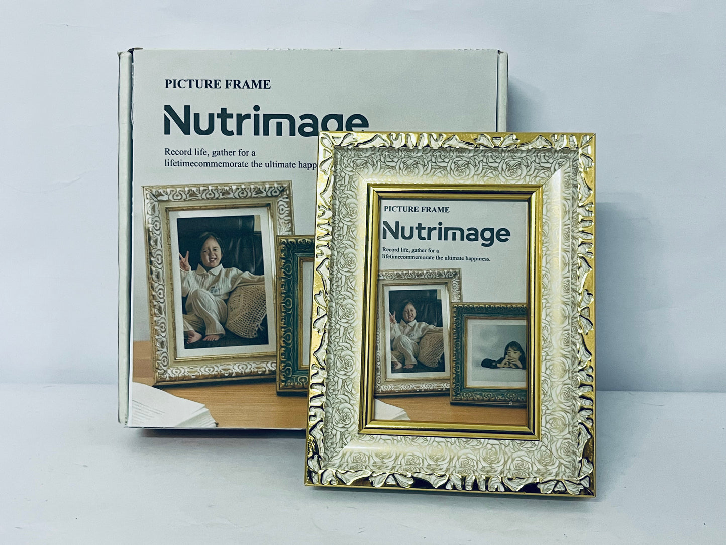 Nutrimage Picture Frame Glitter, Gold Bling 5 by 7 Photo Frames with HD Real Glass, for Wall or Tabletop Display, Family Friends Wedding Christmas Day Gift (Gold)