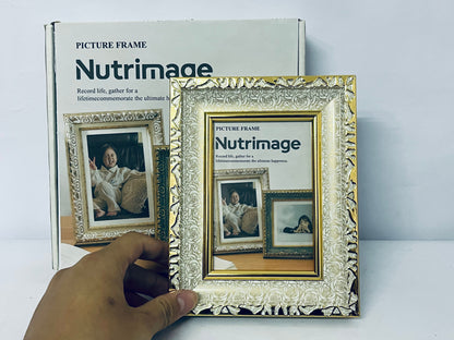 Nutrimage Picture Frame Glitter, Gold Bling 5 by 7 Photo Frames with HD Real Glass, for Wall or Tabletop Display, Family Friends Wedding Christmas Day Gift (Gold)