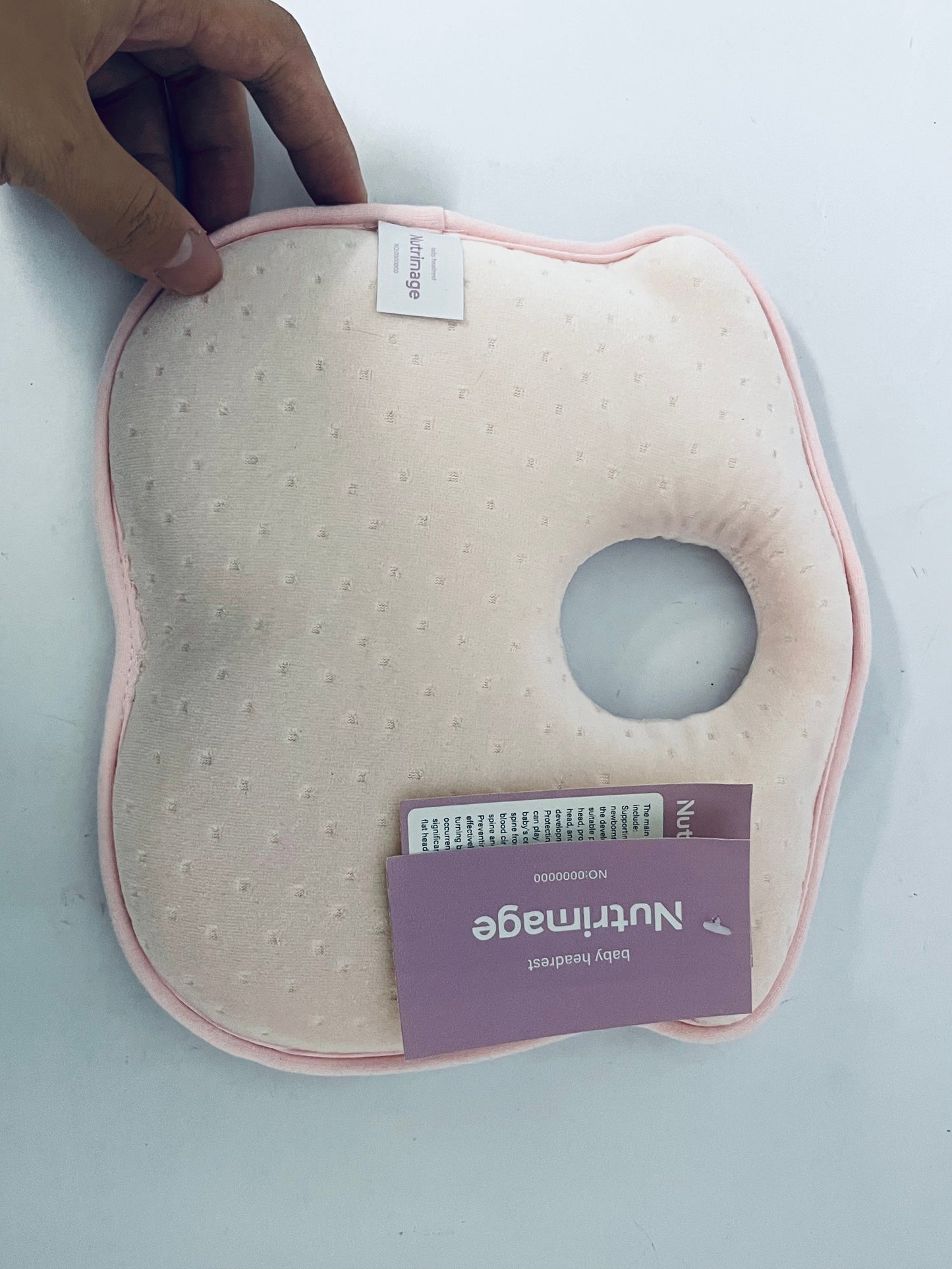 Nutrimage Memory Foam Baby Pillow for Newborn Flat Head Baby Pillow Machine-Washable Neck Support Prevent Flat Head 100% Cotton