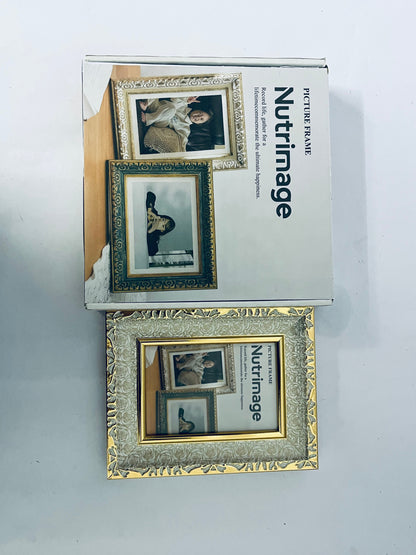 Nutrimage Picture Frame Glitter, Gold Bling 5 by 7 Photo Frames with HD Real Glass, for Wall or Tabletop Display, Family Friends Wedding Christmas Day Gift (Gold)