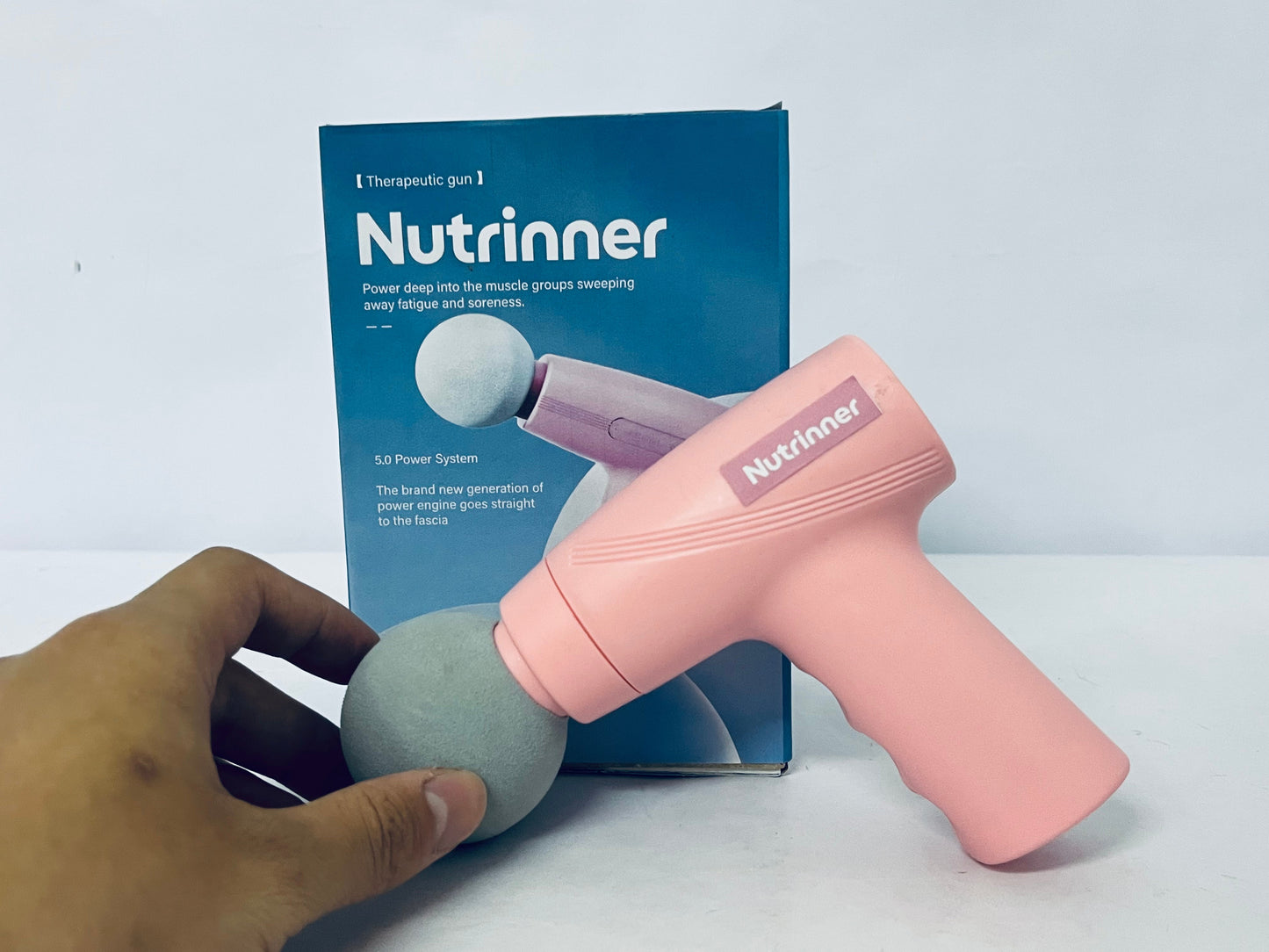 Nutrinner Massage apparatus Mini Massage Gun - Portable Muscle Therapy Deep Tissue Percussion Massager for Athletes, Pain Relief & Recovery, Quiet Technology, 6 Attachments, for Men & Women, Pink