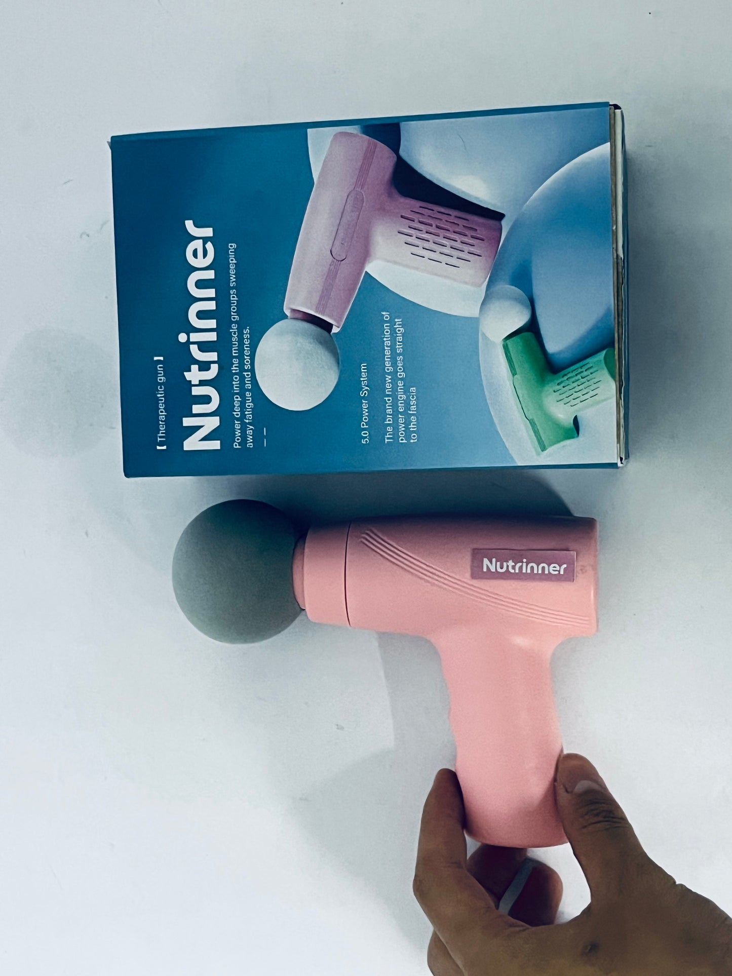 Nutrinner Massage apparatus Mini Massage Gun - Portable Muscle Therapy Deep Tissue Percussion Massager for Athletes, Pain Relief & Recovery, Quiet Technology, 6 Attachments, for Men & Women, Pink