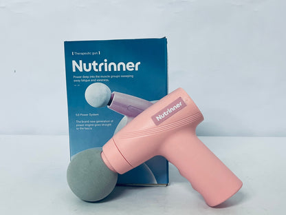 Nutrinner Massage apparatus Mini Massage Gun - Portable Muscle Therapy Deep Tissue Percussion Massager for Athletes, Pain Relief & Recovery, Quiet Technology, 6 Attachments, for Men & Women, Pink