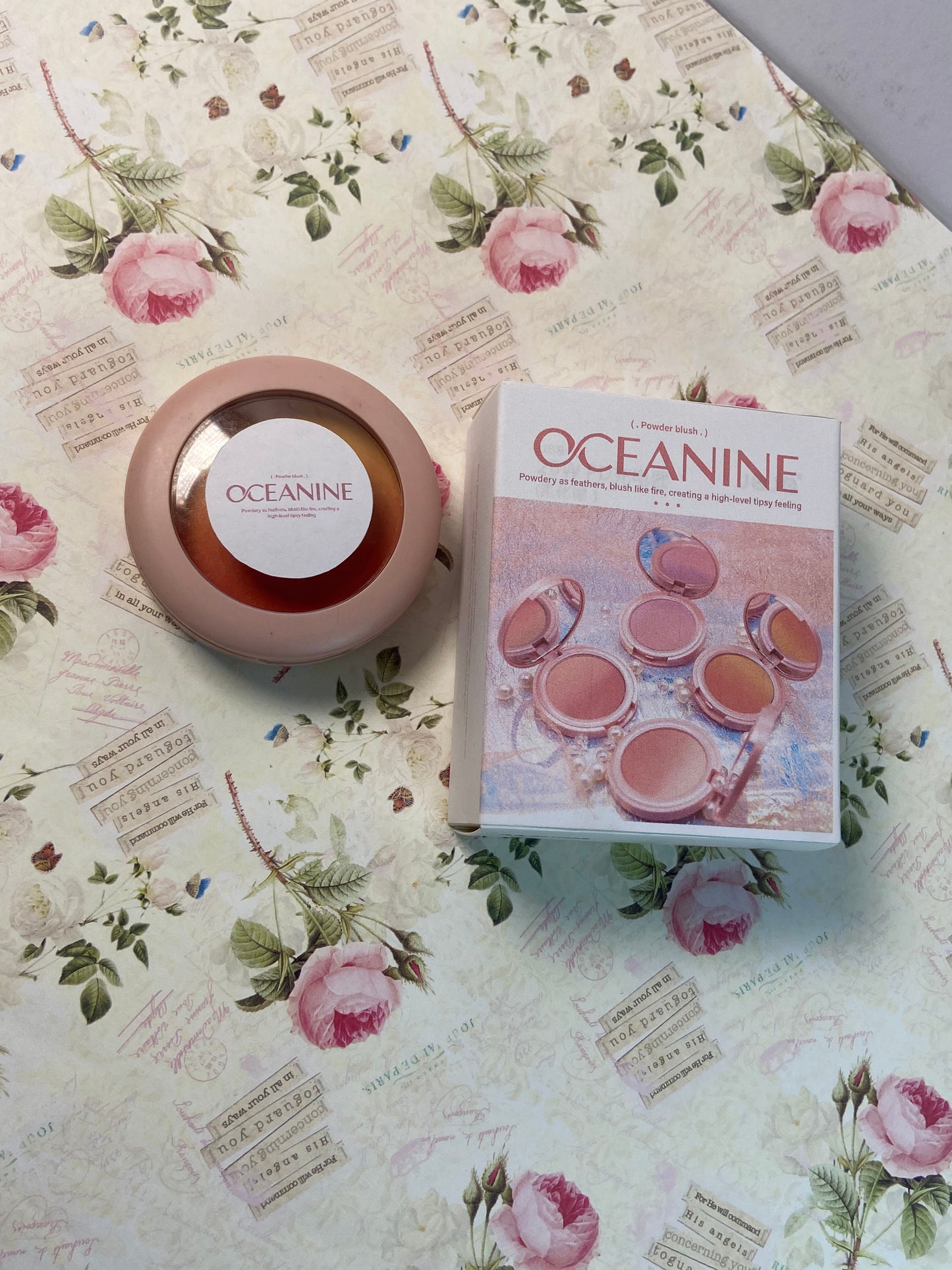 OCEANINE Baked Blush - Bella Bellini (0.12 Ounce) Vegan, Cruelty-Free Powder Blush - Shape, Contour & Highlight Face for a Shimmery or Matte Finish