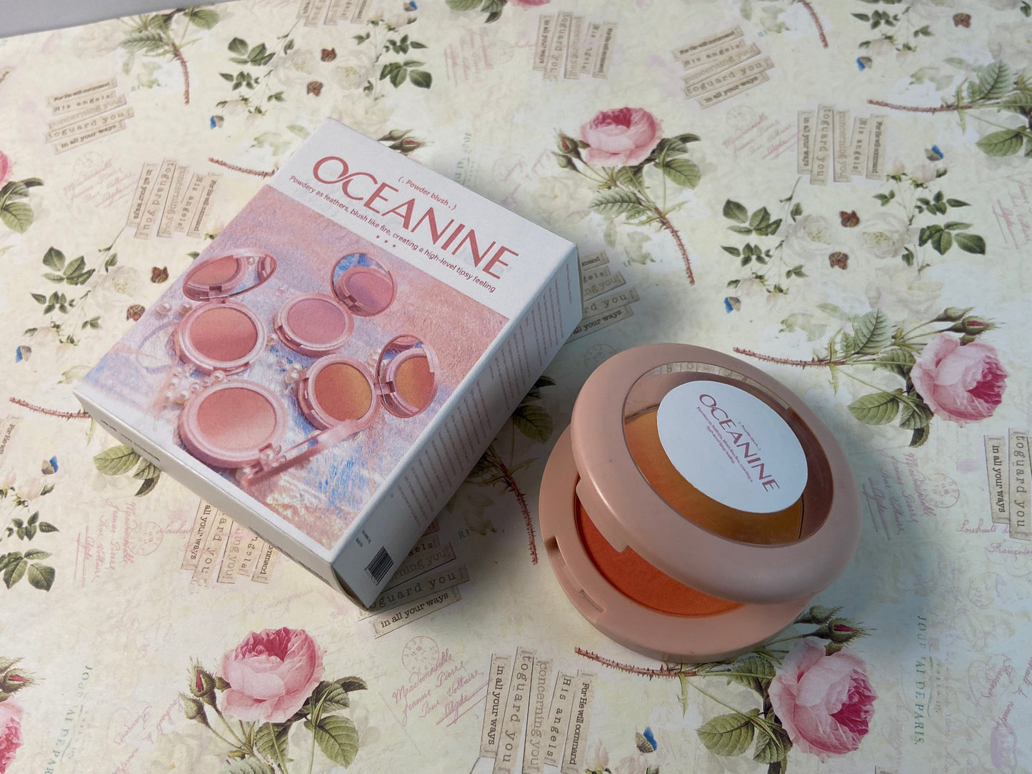 OCEANINE Baked Blush - Bella Bellini (0.12 Ounce) Vegan, Cruelty-Free Powder Blush - Shape, Contour & Highlight Face for a Shimmery or Matte Finish